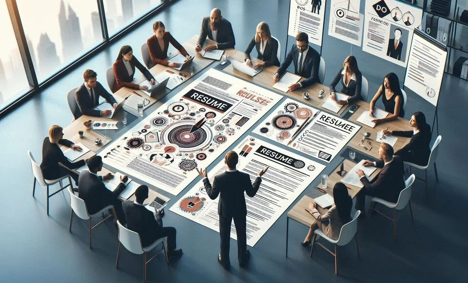 Team working together on a project.